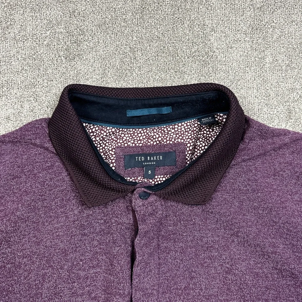 Ted Baker Sweater Polo Mens 5 London Pullover 1/4 Snap Long Sleeve Quiet Luxury